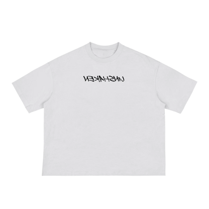 white NRV unshaken cropped tee